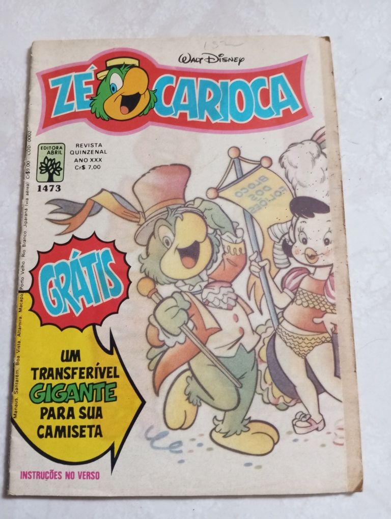 Revista Zé Carioca 1473 capa com transferível de  1980