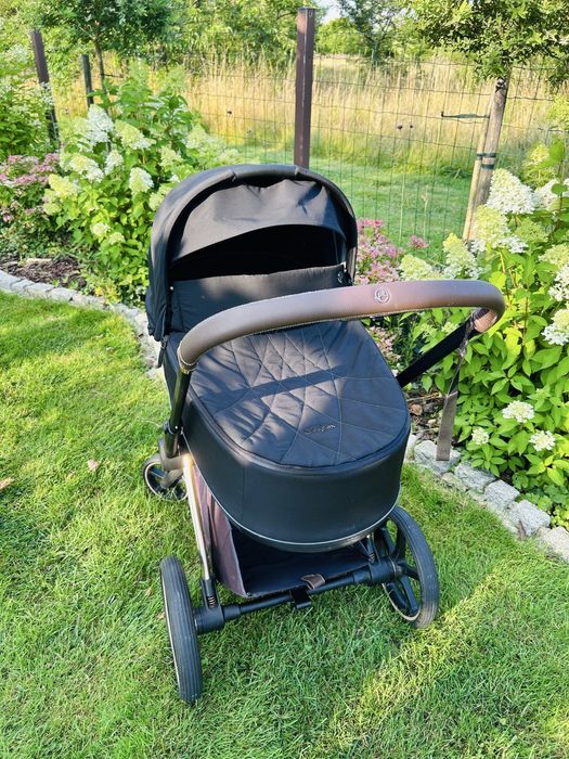Wózek Priam Cybex Lux Deep Black Golden Rose