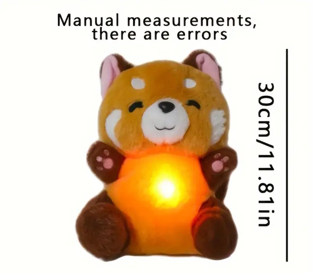 Peluche panda vermelho que respira com sons calmantes