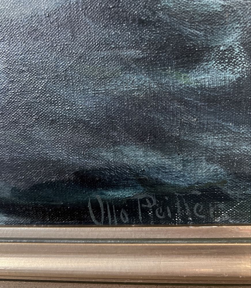 Otto Pfeiffer ogromny obraz olejny morze chmury XIX / XX  francja