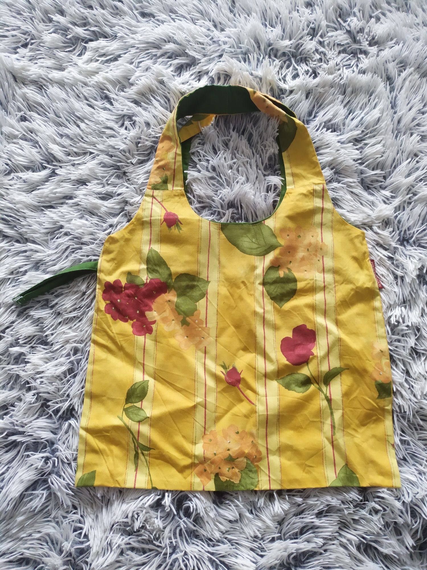 Torba na zakupy materiałowa składana handmade
