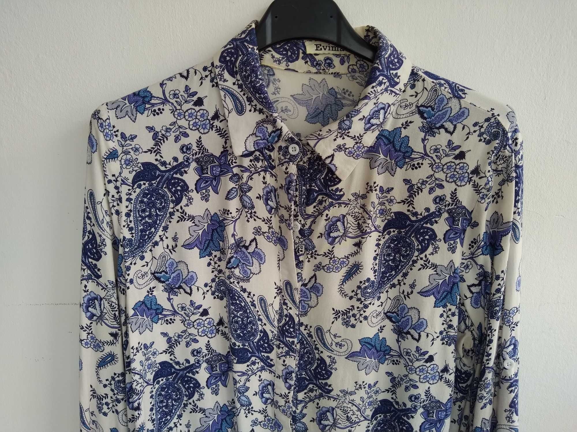 Blusa elegante em tons de azul - Tamanho M