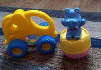 Zabawki słonik na kółkach i hipopotam