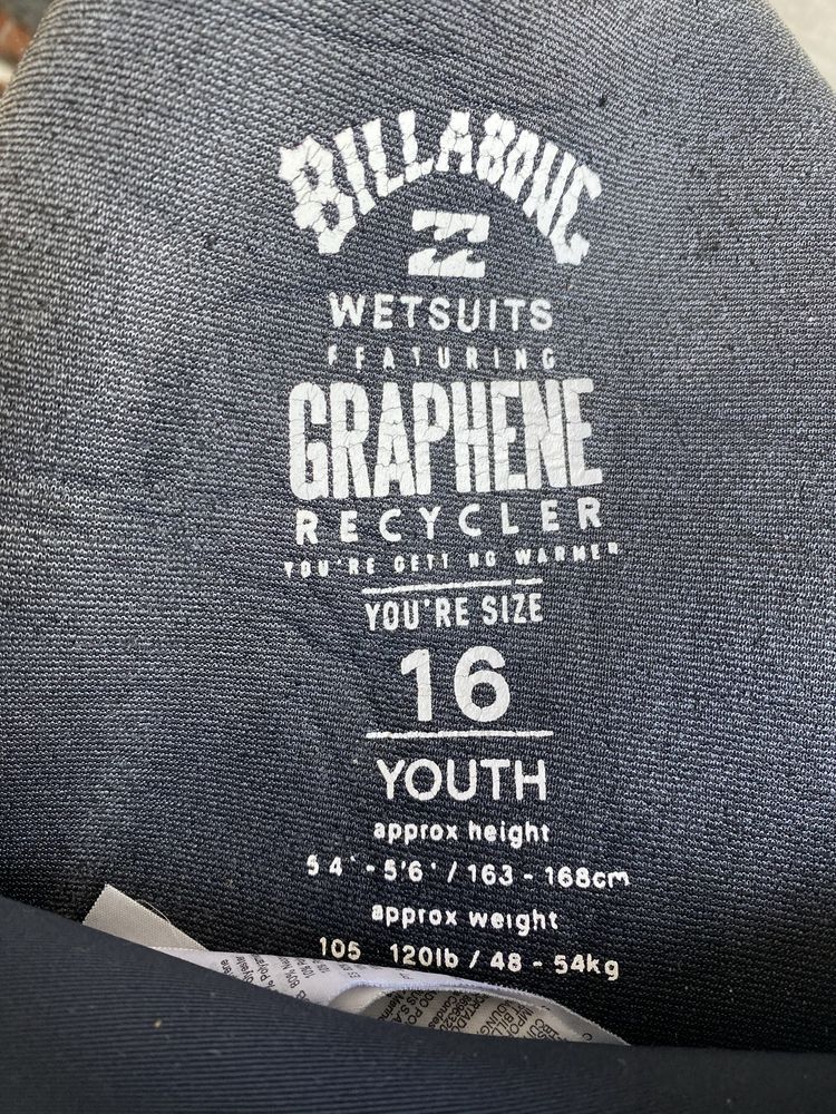 Fato de surf Billabong Graphene Recycler tam 16 4.3