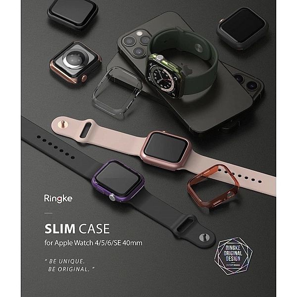 2x Nakładka Ringke Slim do Apple Watch 4 / 5 / 6 / Se (40 mm) Clear &