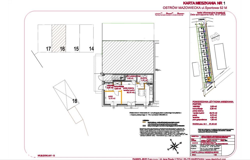 Apartament 38m2 wraz z miejscem parkingowym - Sportowa - Ostrów Maz.