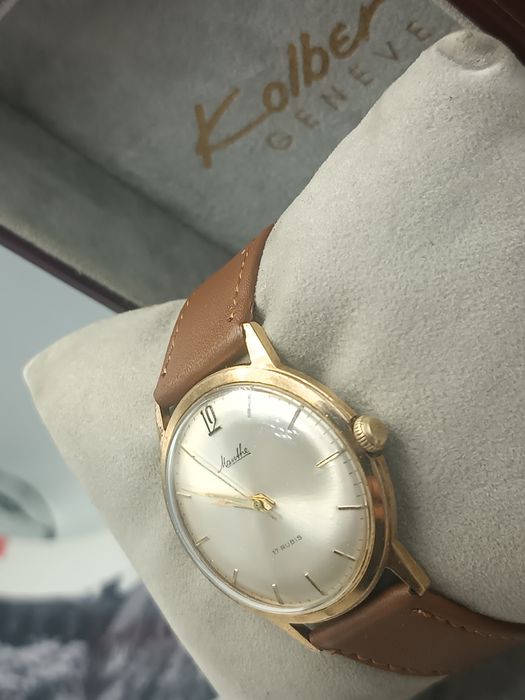 Zegarek monthe mechaniczny pozłacany au 17jewels