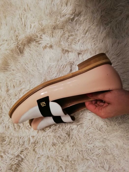 mokasyny Badura 39 skórzane mokasyny Badura 39 białe kremowe