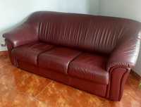 Sofa skórzana bordowa z Holandii