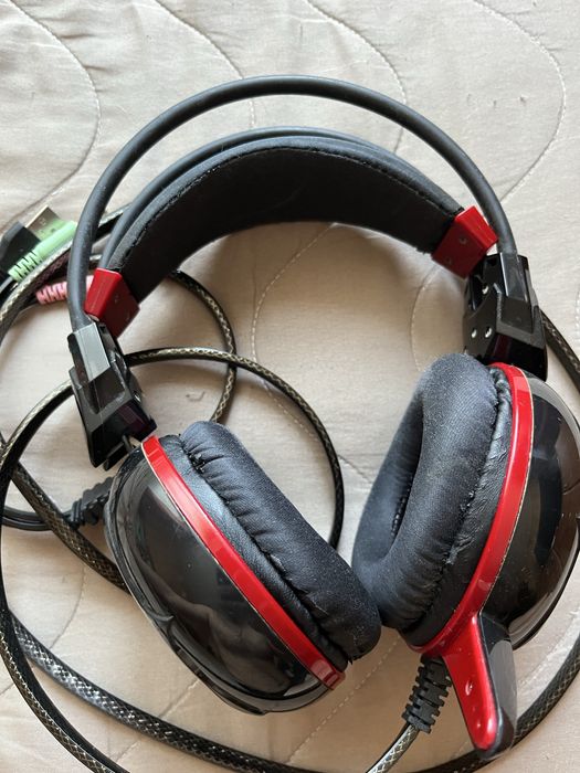 Гарнітура (навушники) A4Tech G300 Bloody black/red