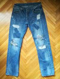 Levis 501 XX fabryczne dziury przetarcia plamy  jeansy dżinsy Levi's