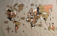 Деревянная карта мира, дерев‘яна мапа світу на стіну