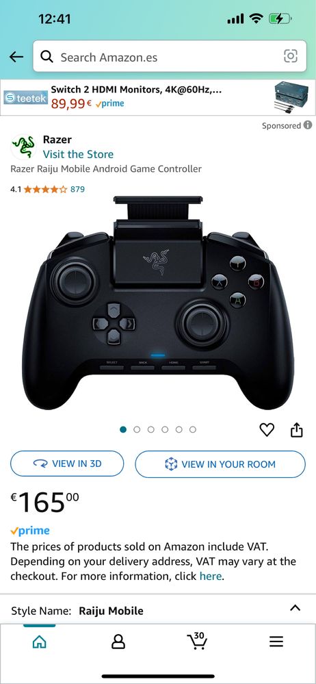 Comando telemovel - RAZER RAIJU MOBILE