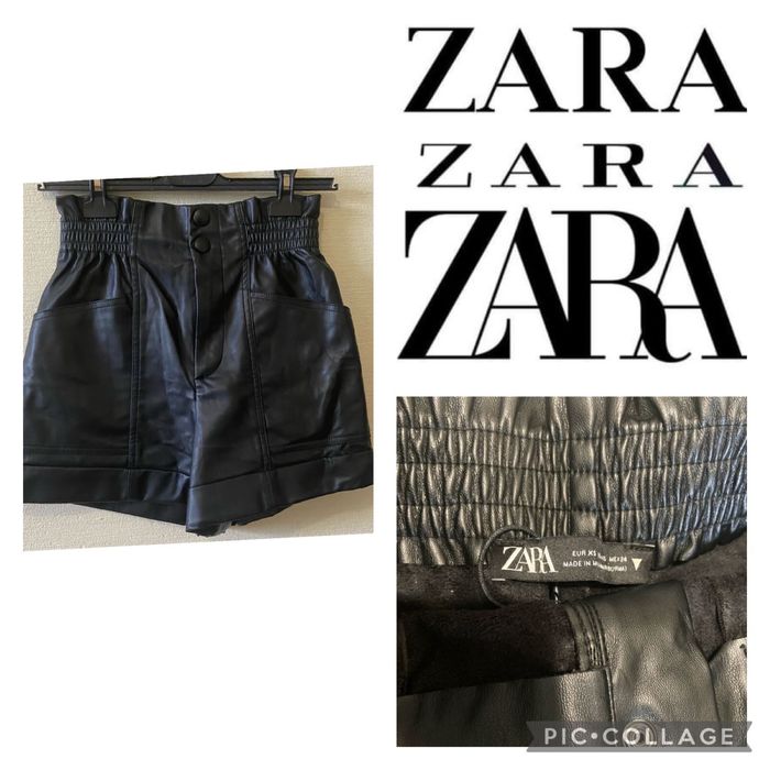 Шорти з тканини під шкіру з колекціі,,Zara,,футболка у подарунок