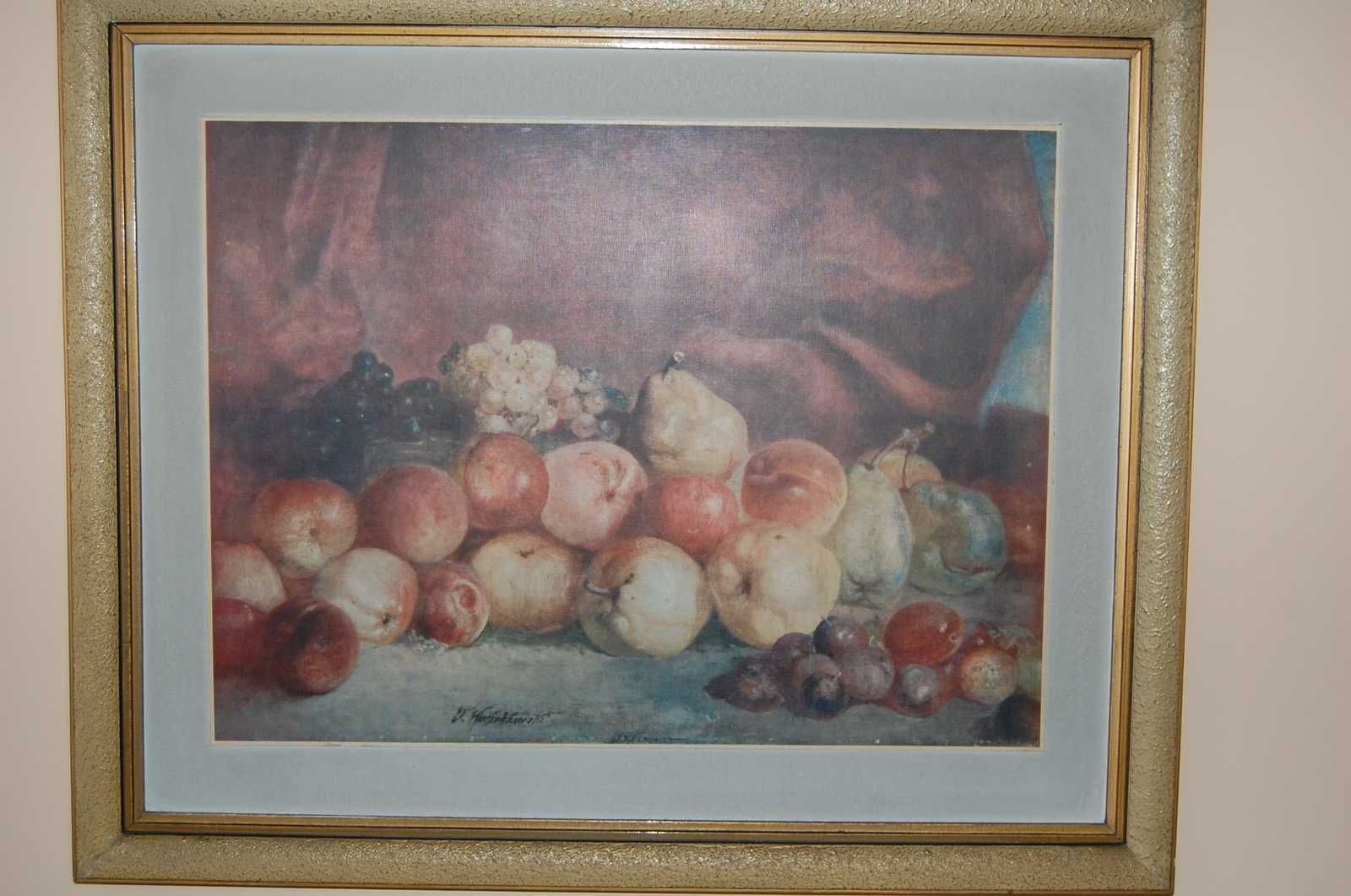 Reprodukcja obrazu "Martwa natura z jabłkami", Teofil Kwiatkowski.