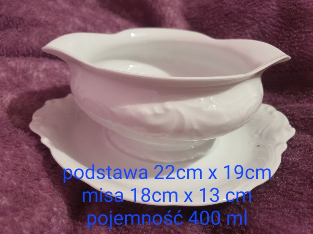 Sosjerka na podstawie Fryderyka biała porcelana Krzysztof Kristoff
