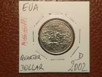 55 EUA - moeda de quarter dollar de 2002 D Mississippi