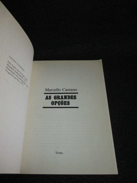 Livro As Grandes Opções Marcello Caetano