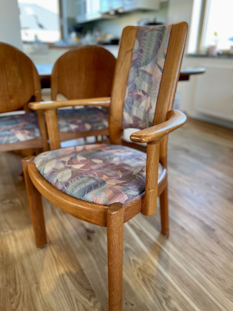 STÓŁ duński drewno tekowe + 7 krzeseł