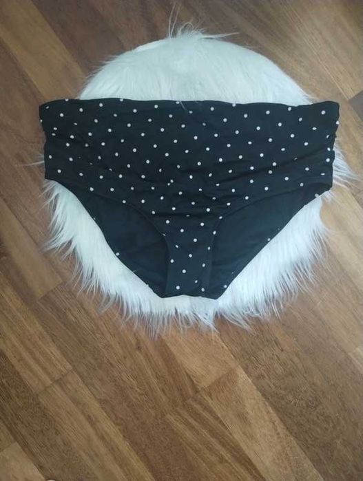 Dół od stroju kąpielowego ciążowy bikini r. 38 c&a w kropki czarny