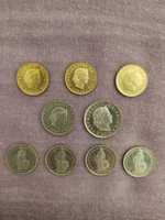 монети 5, 10, 20 рапенів/чентісімо/сантимів та 1/2швейцарського франка