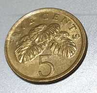 Moneta Five Cents Singapore 5 Centów Singapurskich