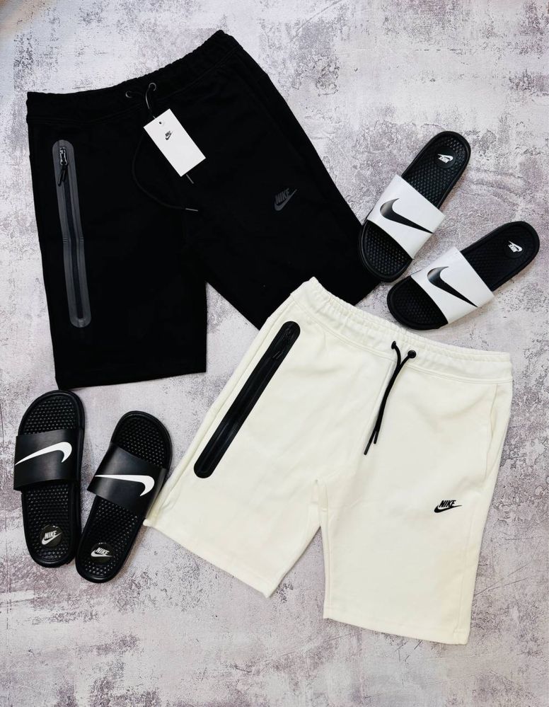 Шорти nike tech fleece найк теч фліс чорні сірі білі  сині s m l xl