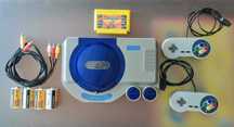 Consola de jogos vintage portátil + acessórios coleção