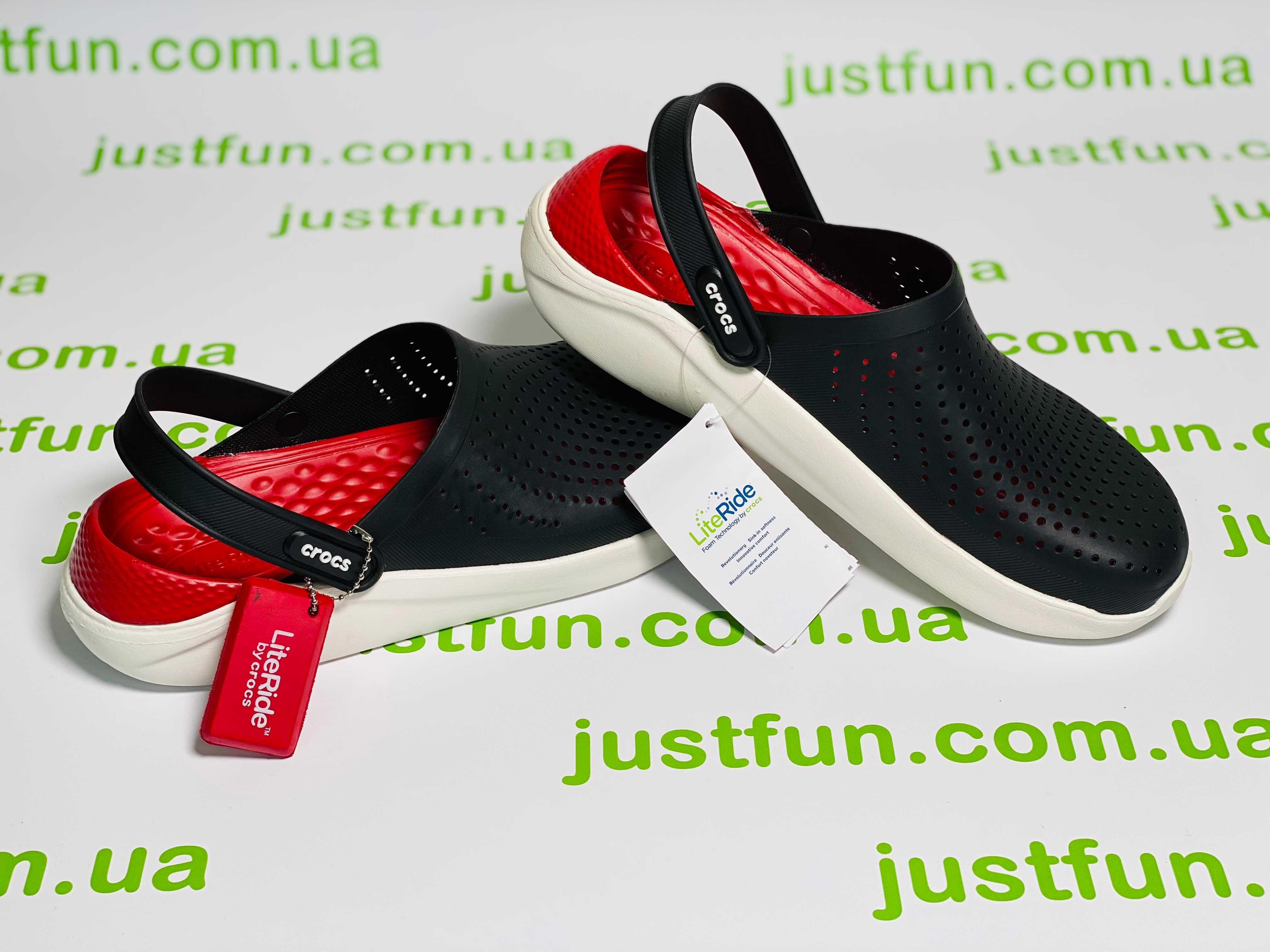Crocs LiteRide Clog BlackWhite кроксы оригинал красные 36-45