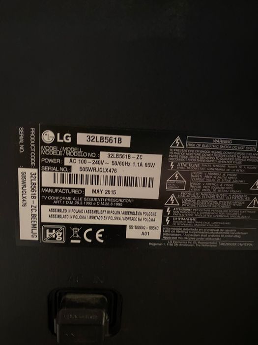 Telewizor LG 32lb561b zc 32 cale