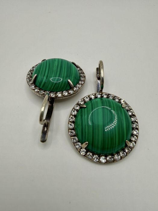 Срібний набір з малахітом 925