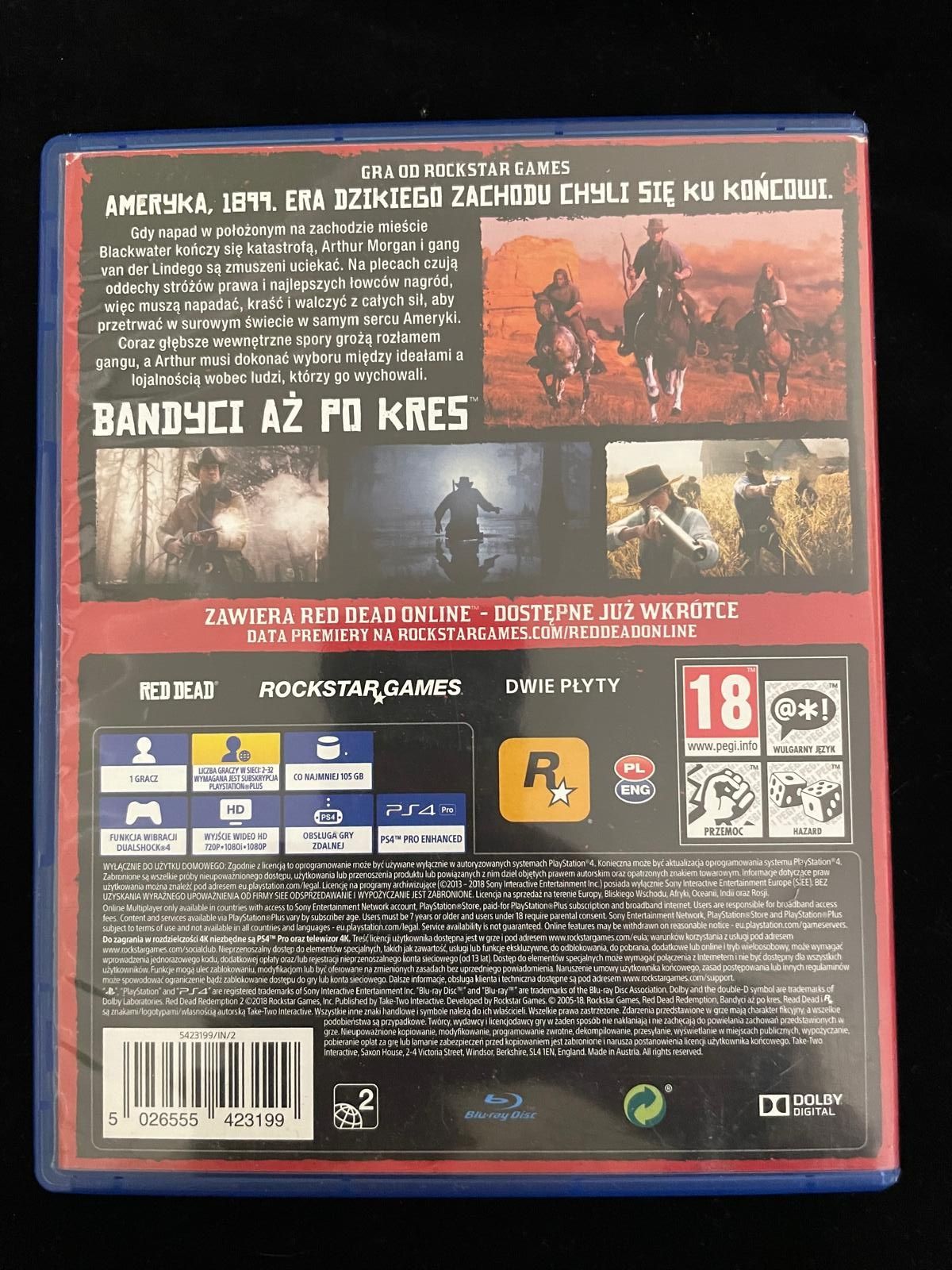 Red Dead Redemption 2 PL + Mapa na PS4 i PS5 po polsku BDB stan