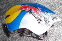 Kask Rowerowy Czasowy Roz M/L 54-60cm Red Bull Triathlonowy +Szybka