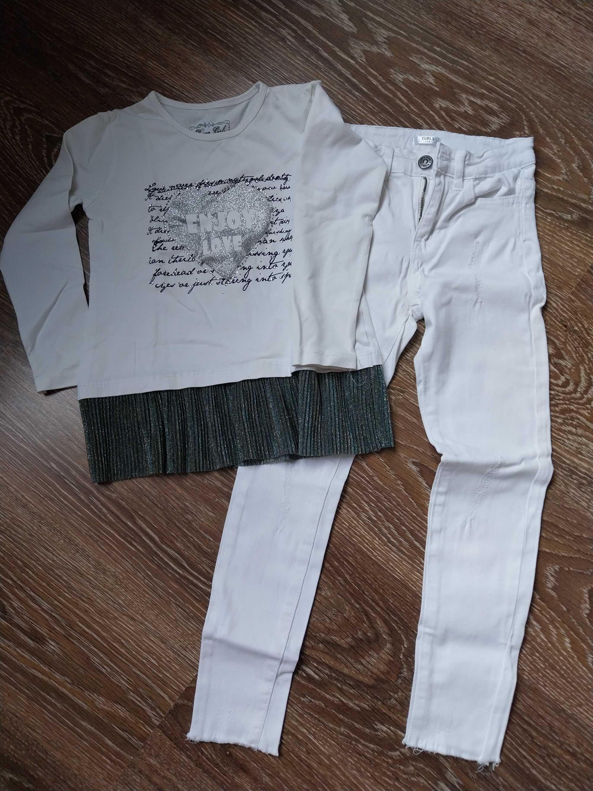 Komplet dla dziewczynki 128 spodnie bluzka