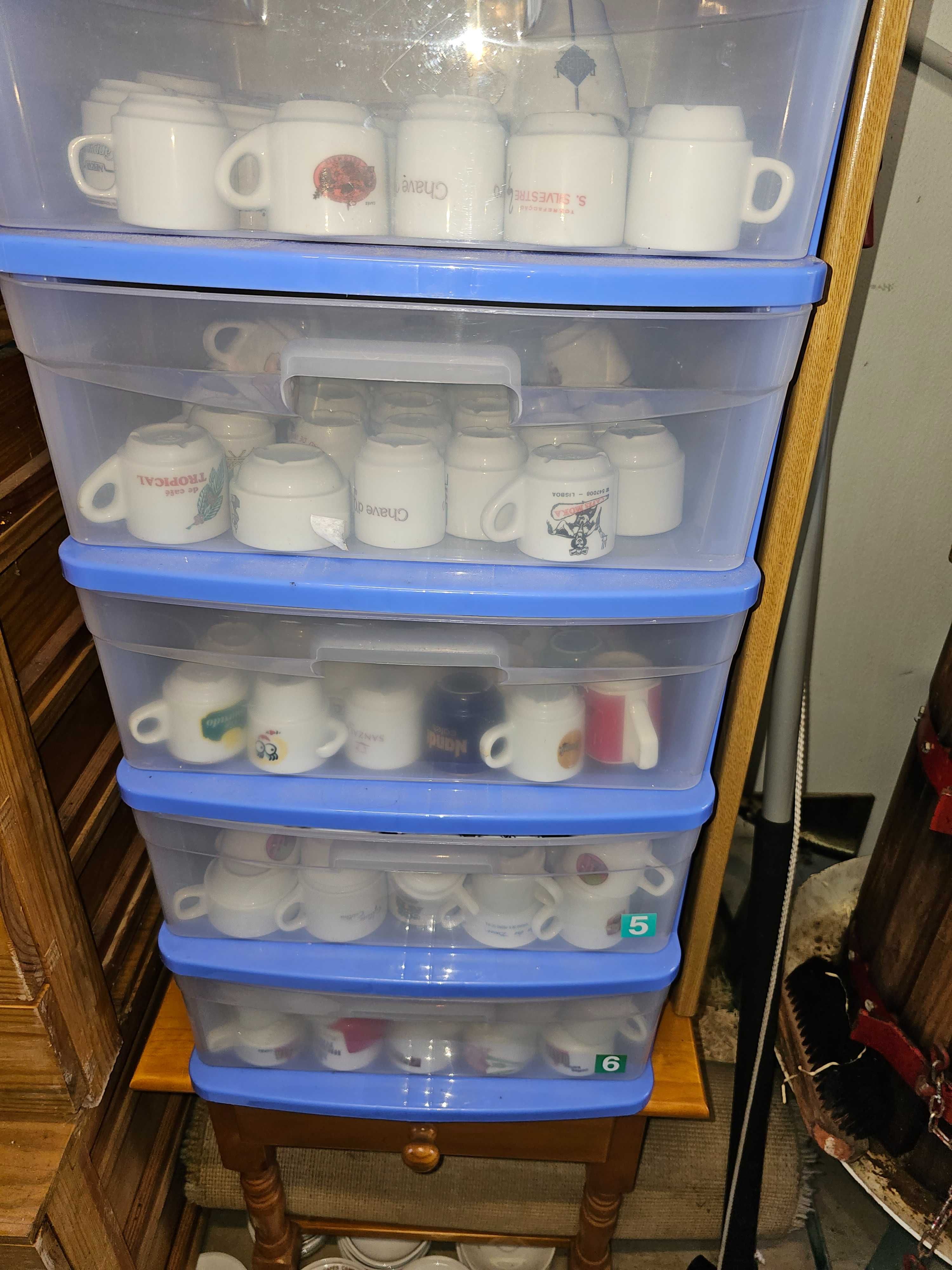 Coleção de chávenas de café