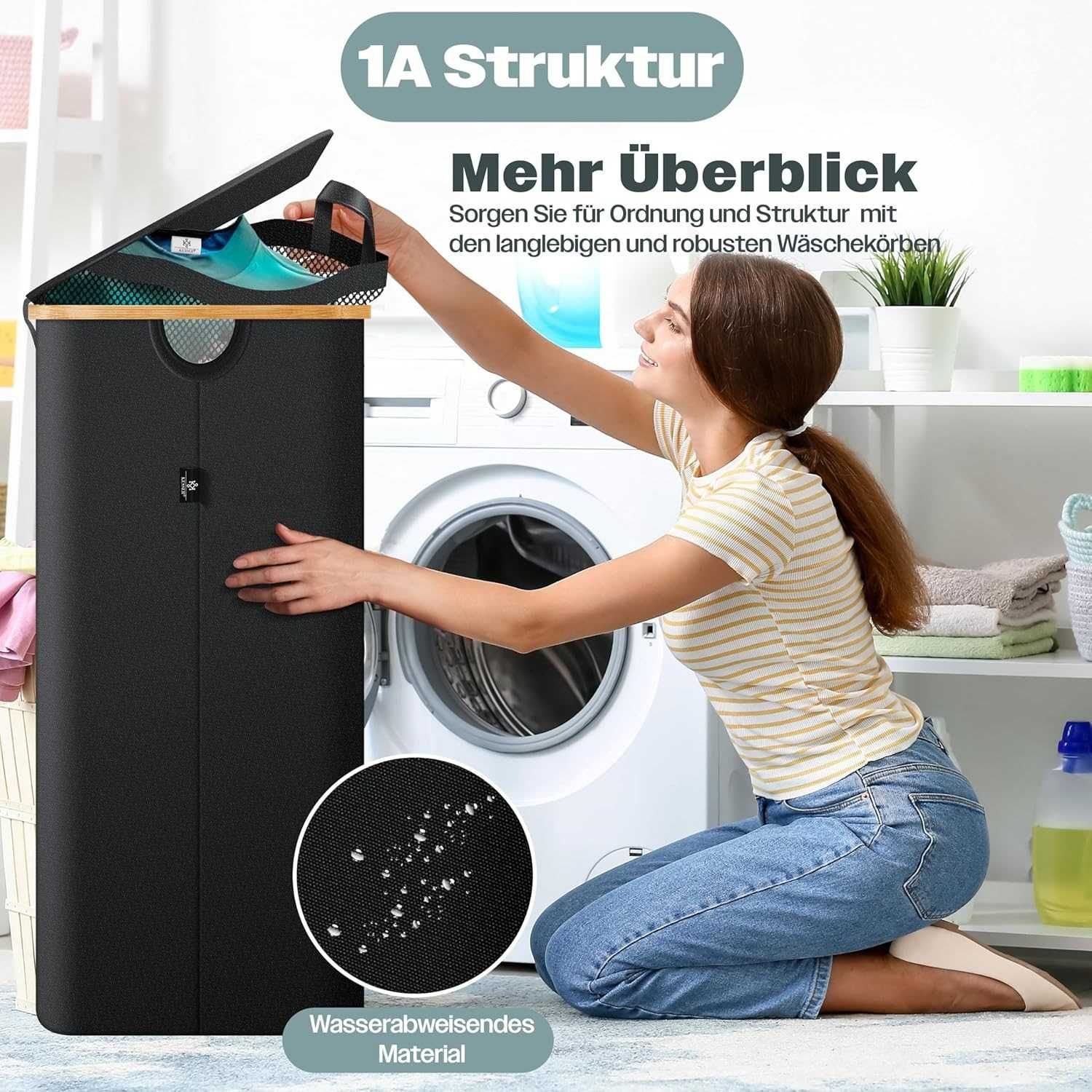 Nowy kosz na pranie/ KESSER sorter 100L / organizer do ubrań !4278!