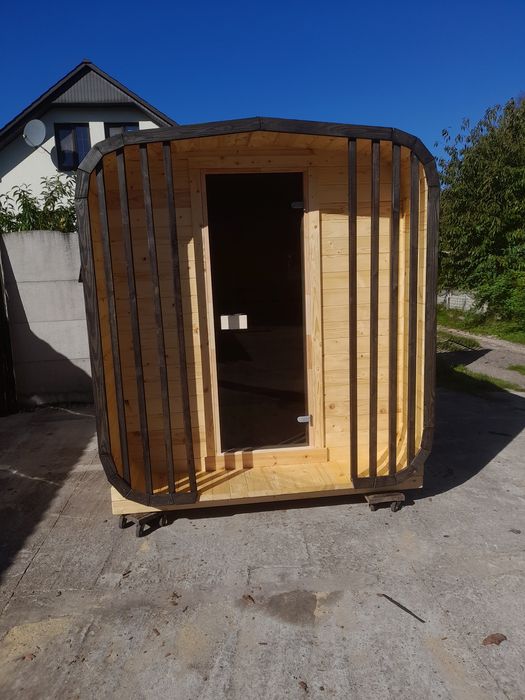 Sauna ogrodowa złożona beczka kwadratowa
