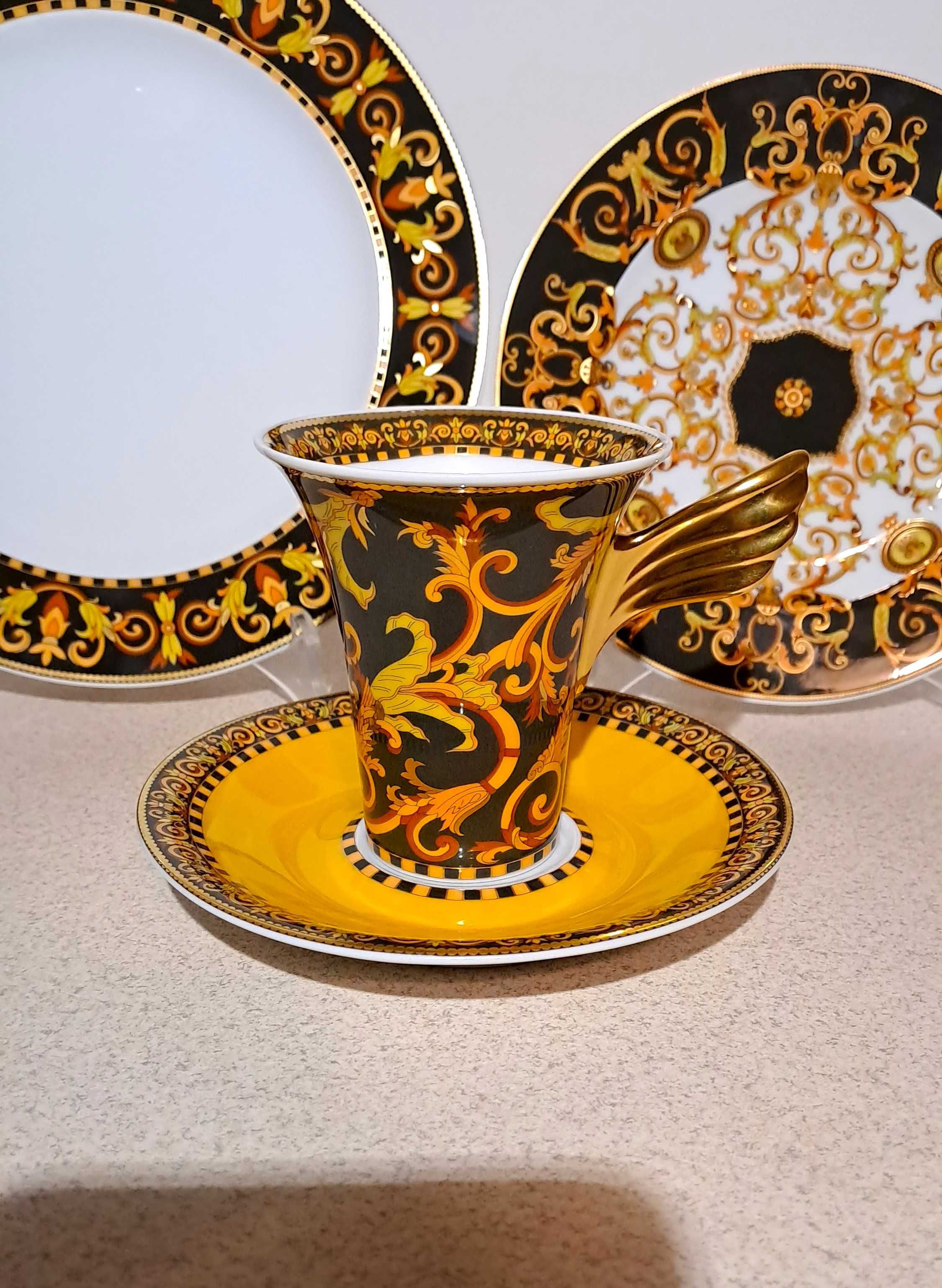 Filiżanka + 3 talerzyki Rosenthal Versace Barocco Ikarus