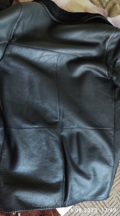 Куртка чоловіча шкіряна зимова