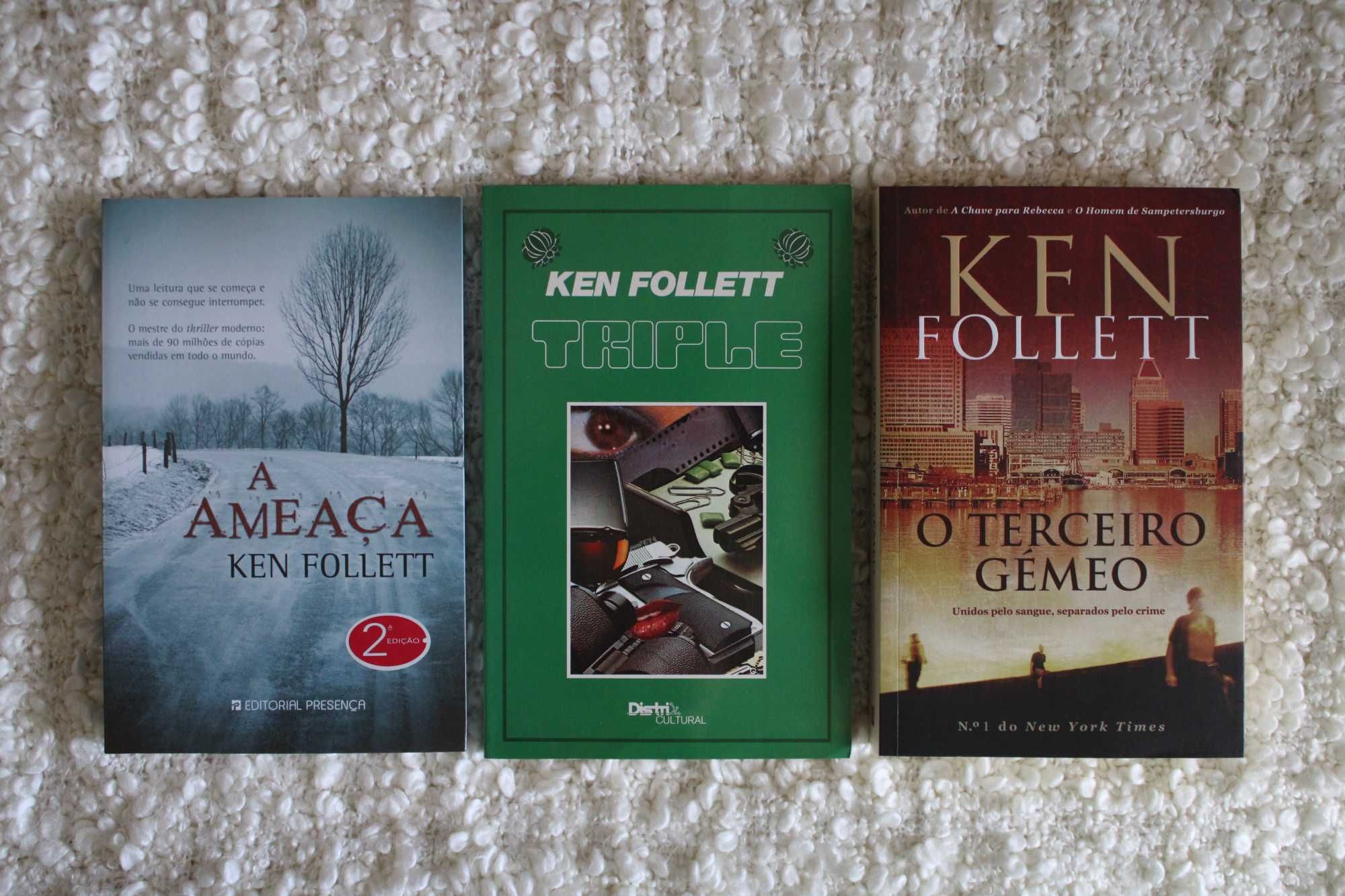 Livros de Ken Follett (A Ameaça ; Triple ; O Terceiro Gémeo)