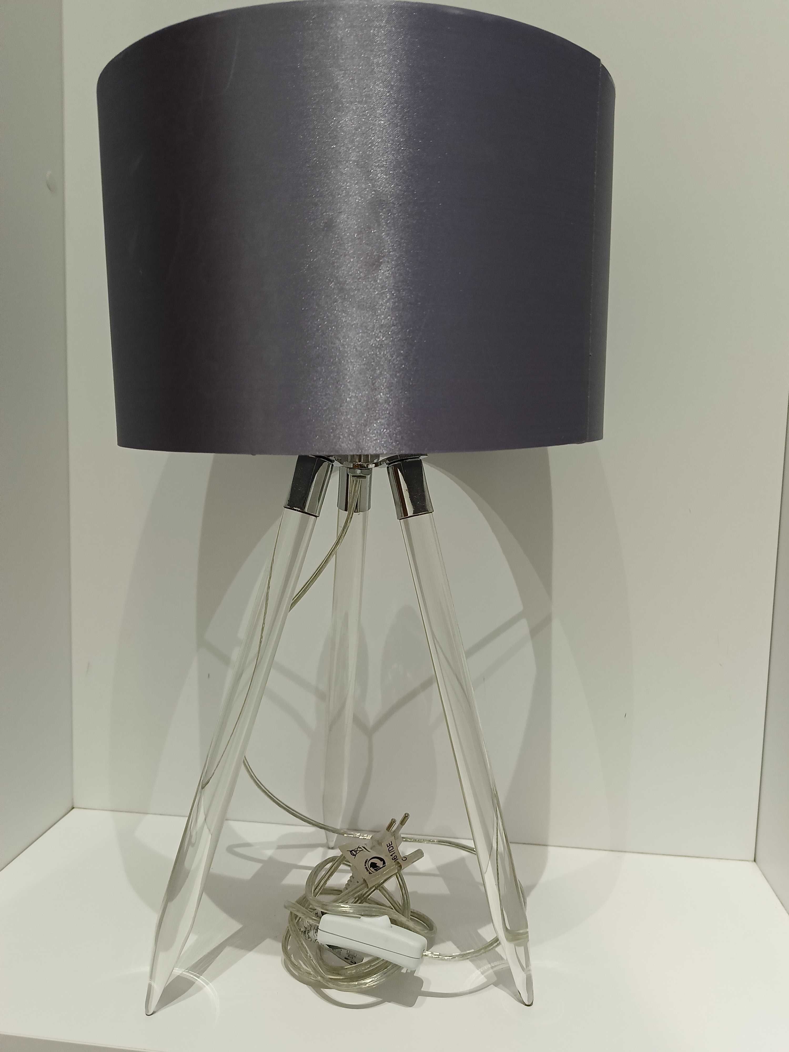 Lampa,lampka Glamour szara stołowa