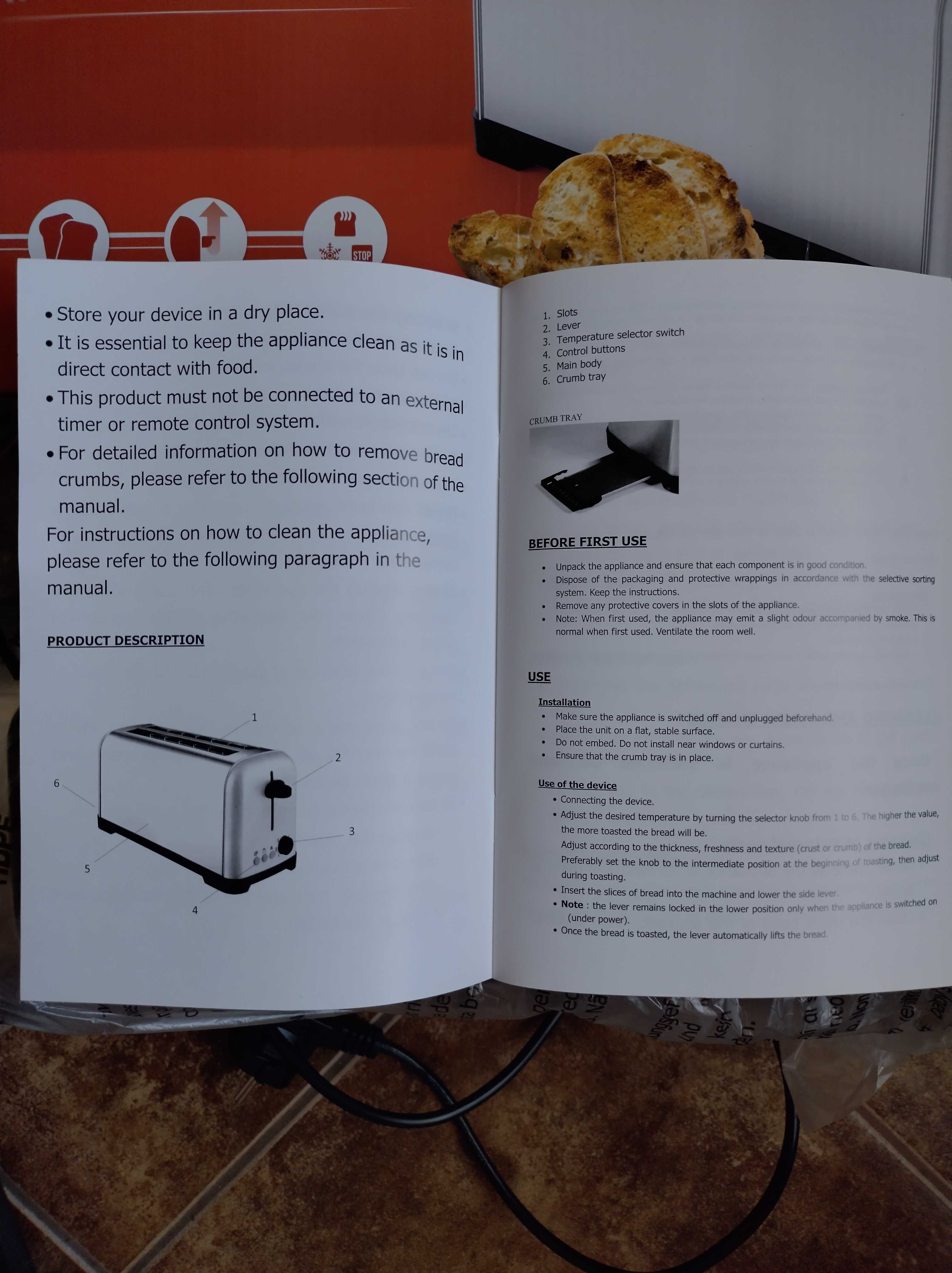 Toster Silver Style ST 4016 moc 1400W długi stal nierdzewna