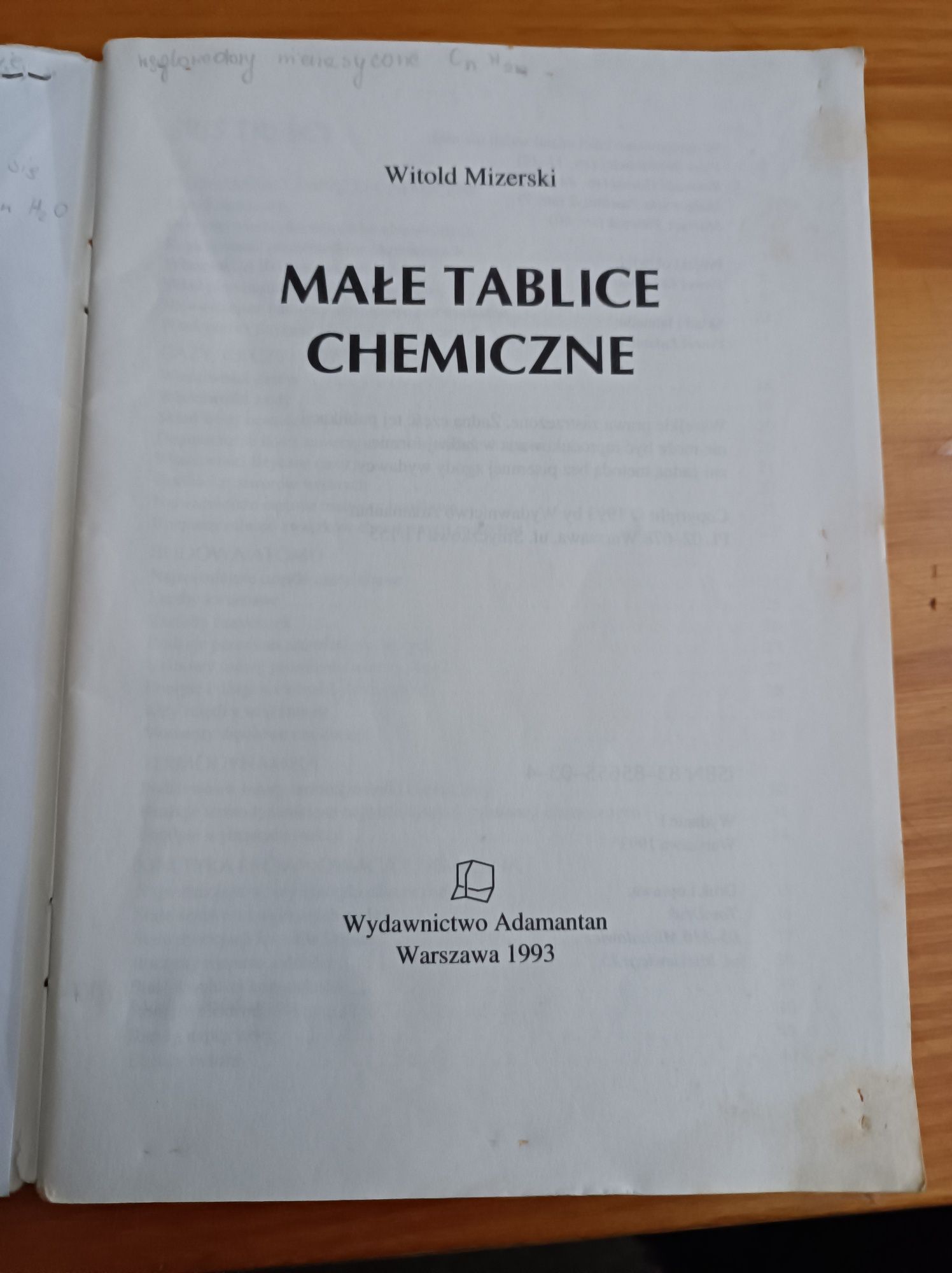 Małe tablice chemiczne Witold Mizerski