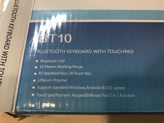 BT10 Teclado Sem Fio Bluetooth com Teclado/Rato Numérico - Preto