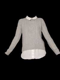 Swetr z imitacją koszuli