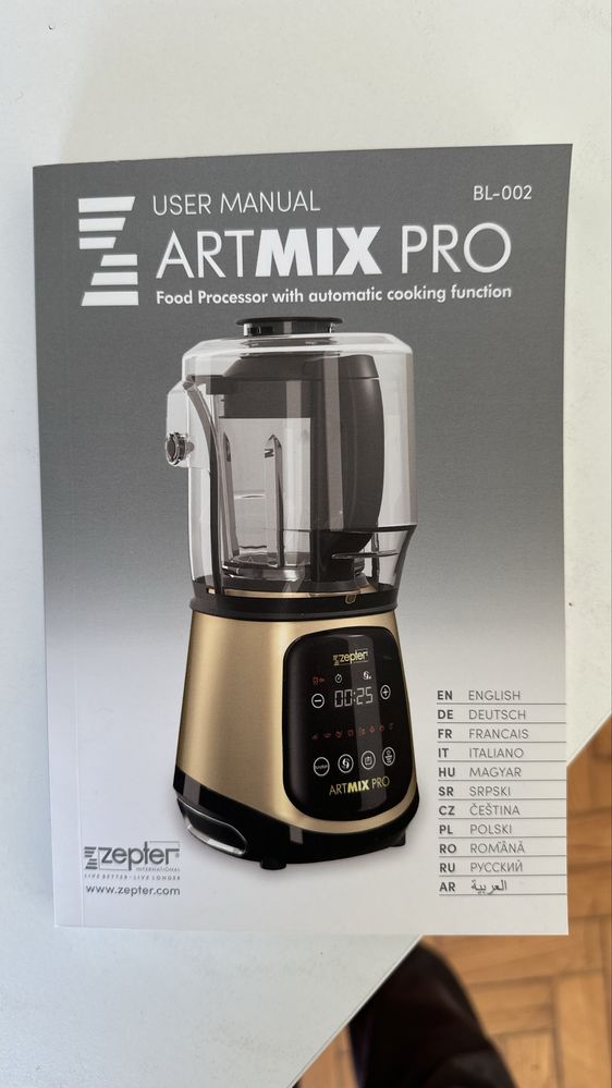 Zepter blender próżniowy ARTMIX PRO z funkcją automatycznego gotowania