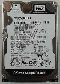 HDD винчестер диск в ноут 2,5" 250 Gb SATA WD Scorpio Black WD2500BEKT