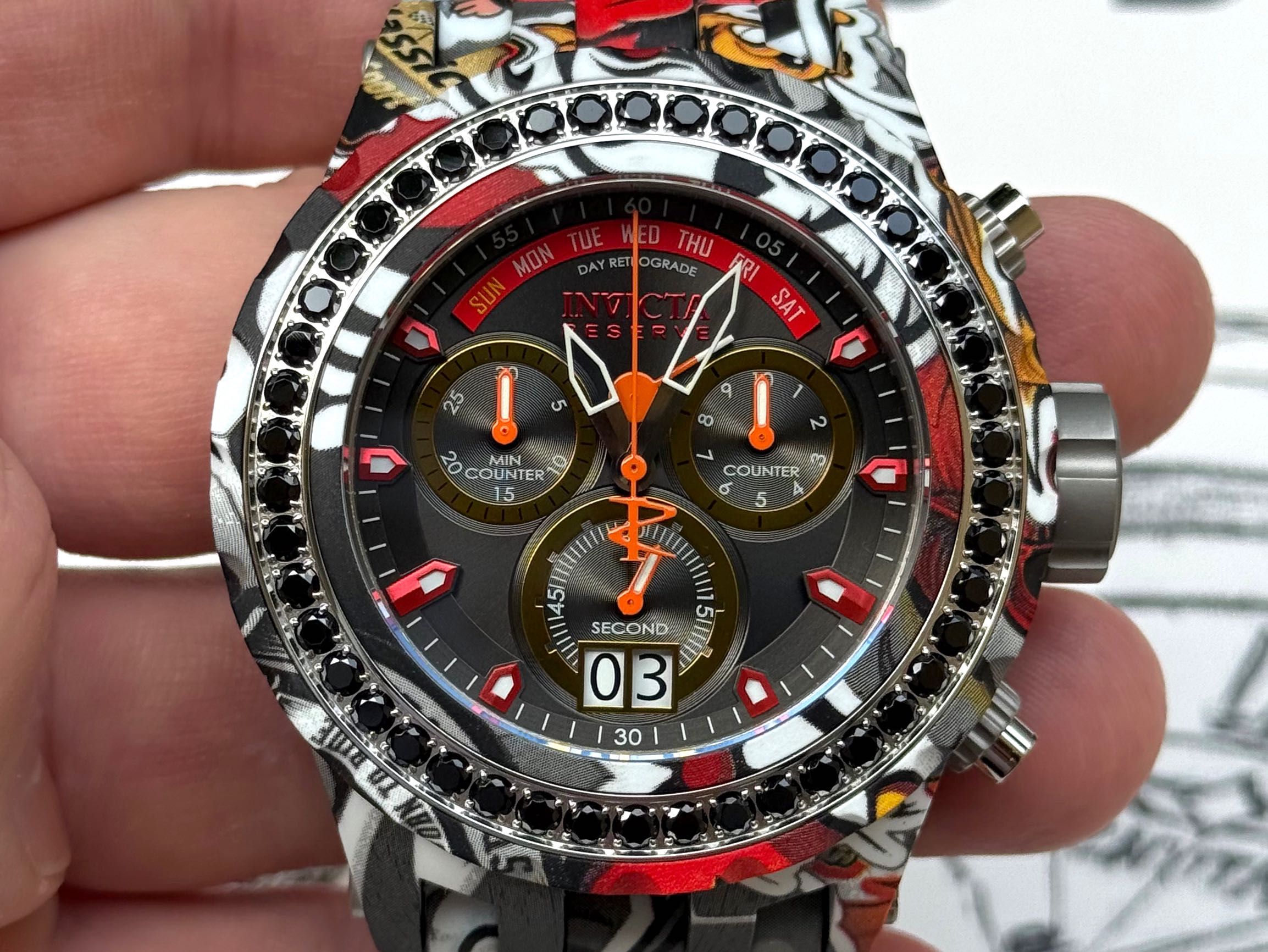 Invicta 32252 Subaqua Reserve 52 мм. Graffiti HydroPlated 500 MT Swiss