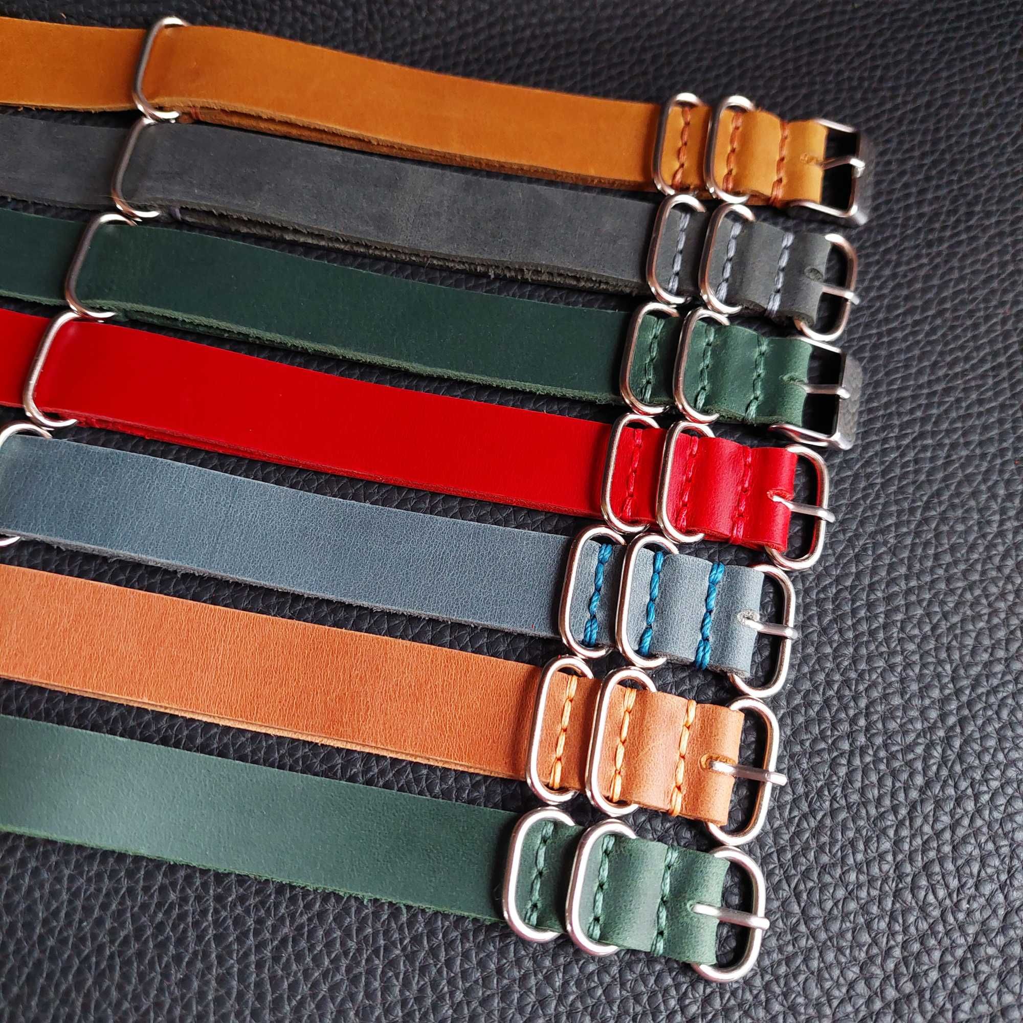 Кожаные Ремешки Нато Зулу NIKAZ для Часов - все размеры и цвета (N013)