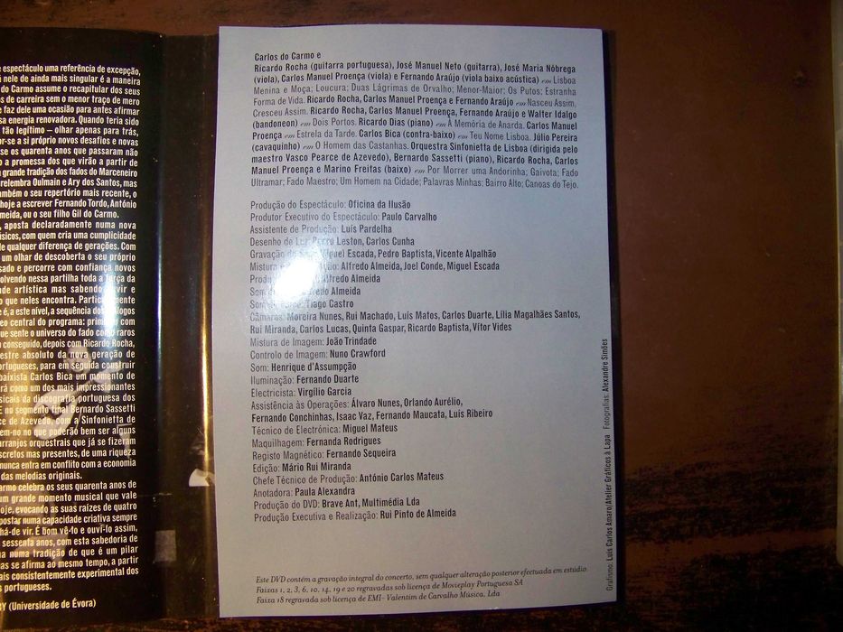 DVD concertos ao vivo- Carlos do Carmo, Mariza , Pavarotti